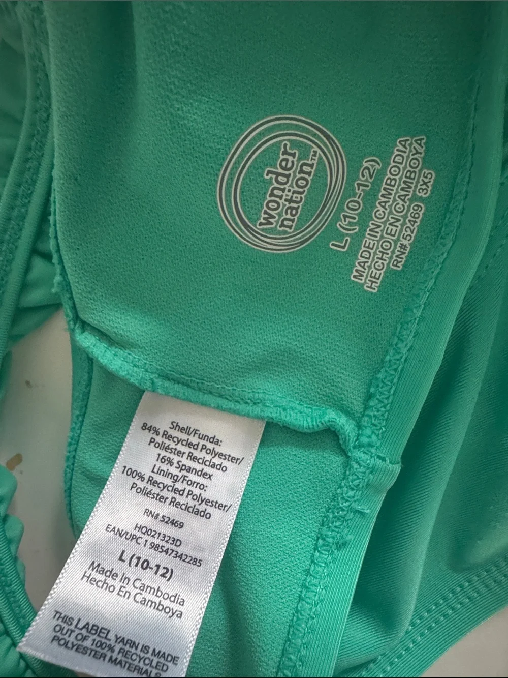 wonder nation Teal Ruched Strap Crop Tank
